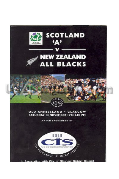 Scotland A New Zealand 1993 memorabilia